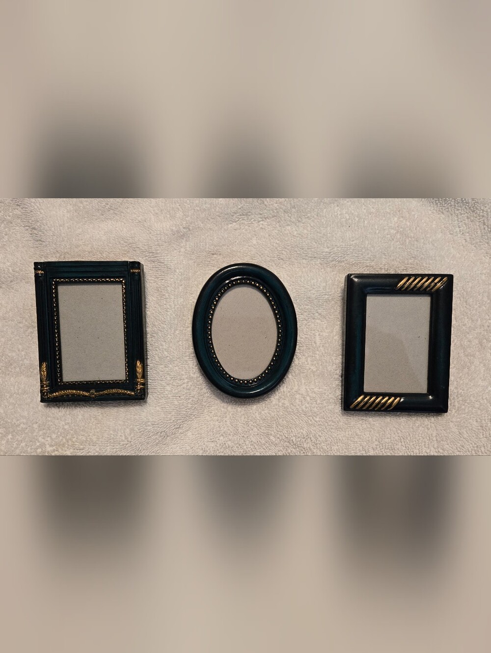 Teal Greeb and Gold Accent Trio Picture Frames